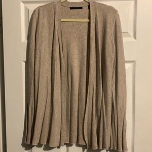 Pleated bell sleeve heather cardigan